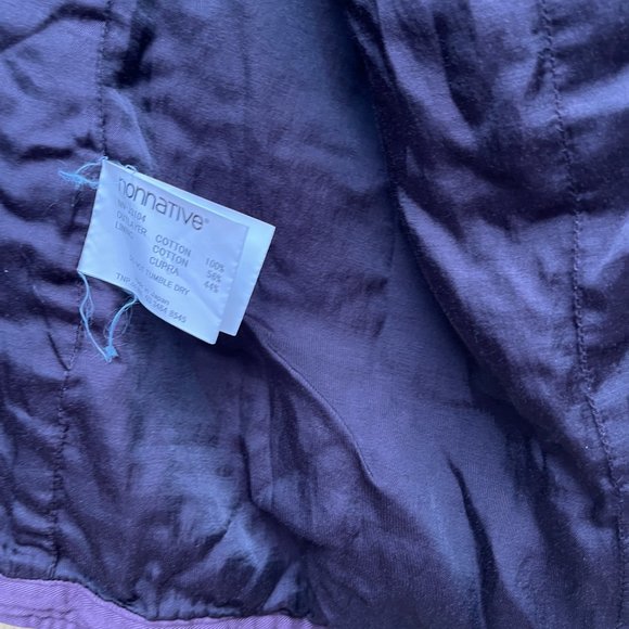 Chore Herringbone 100% Cotton Raspberry Long "Tourist Jacket" Size 4 M/L puffer - Picture 7 of 13